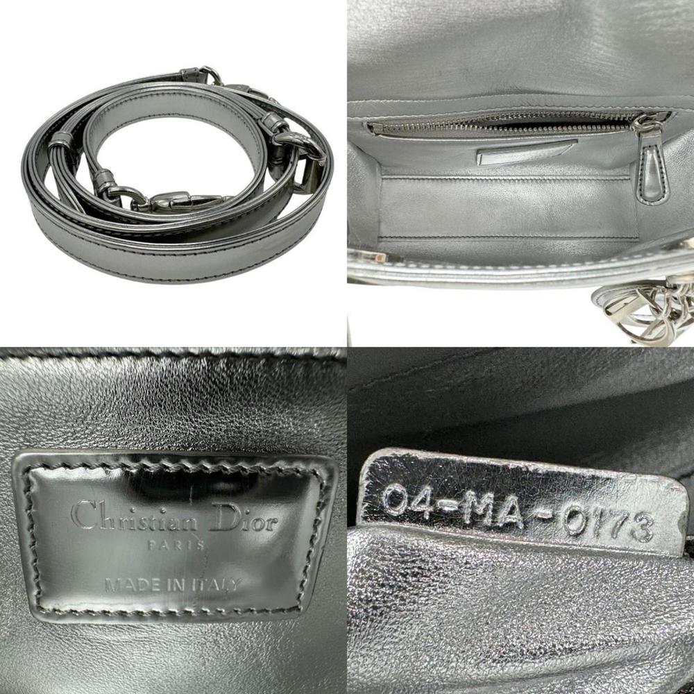 CHRISTIAN DIOR Silver Leather Shoulder Bag - Picture 4 of 5